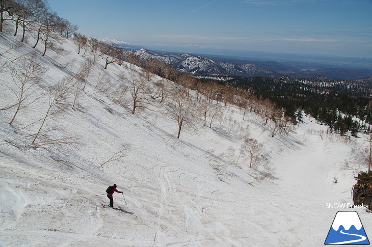 大雪山旭岳ロープウェイスキー場 残雪の北海道最高峰に今季最後のシュプールを…。